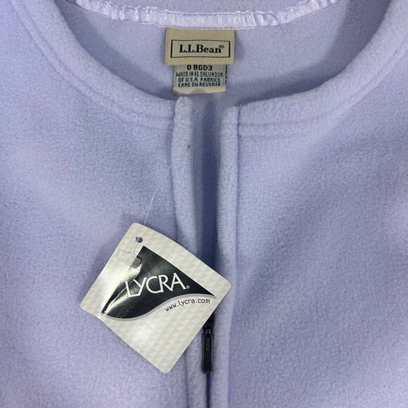 LL BEAN Sz 2X Lilac Fleece Zipper Vest Casual Sporty Light Purple NWT - Picture 4 of 8